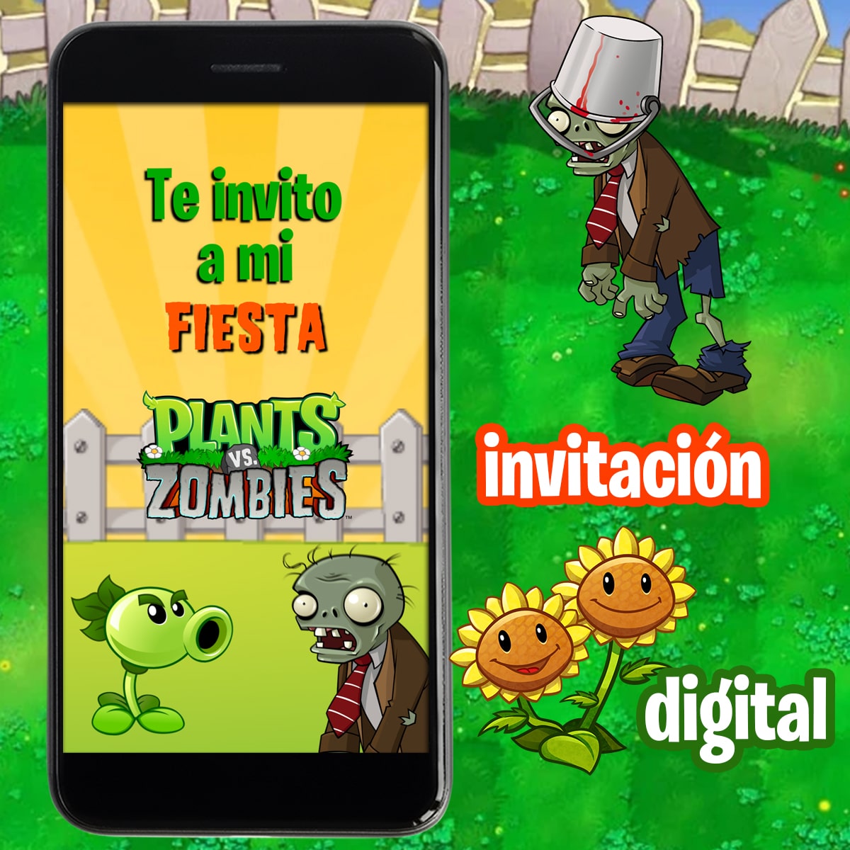 Plantas vs Zombies - Invitación Cumpleaños - Video/Animada/Digital -  OnlyFiesta